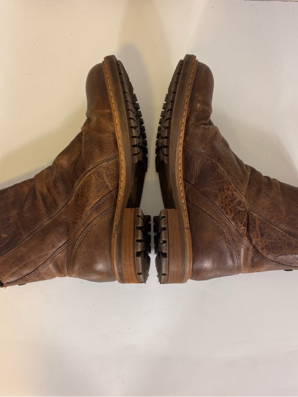 Sofft Brown Leather Zipper Side Mid Calf Boots Women’s 7.5 - Picture 5 of 7